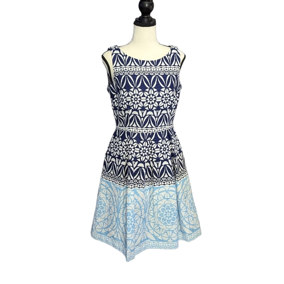 Just...Taylor Dresses & Skirts - Just Taylor Blue Floral Fit & Flare Tea Dress